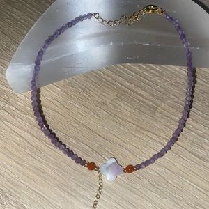 Amethyst anklet